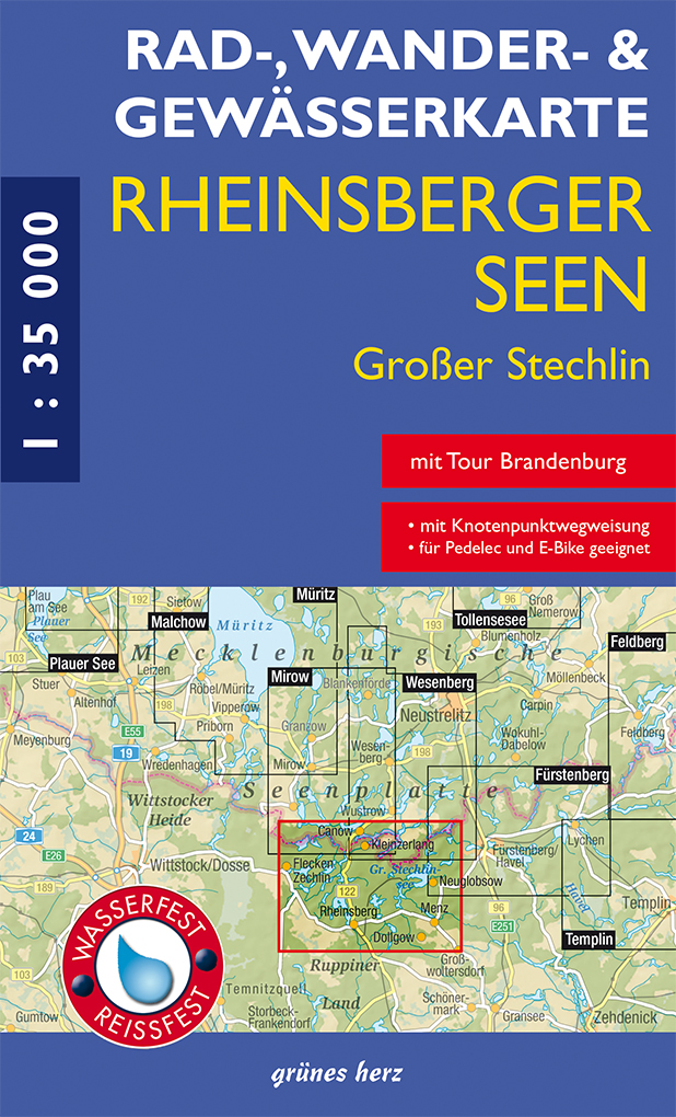 Rad - Wander- und Gewässerkarte Rheinsberger Seen, Großer Stechlin