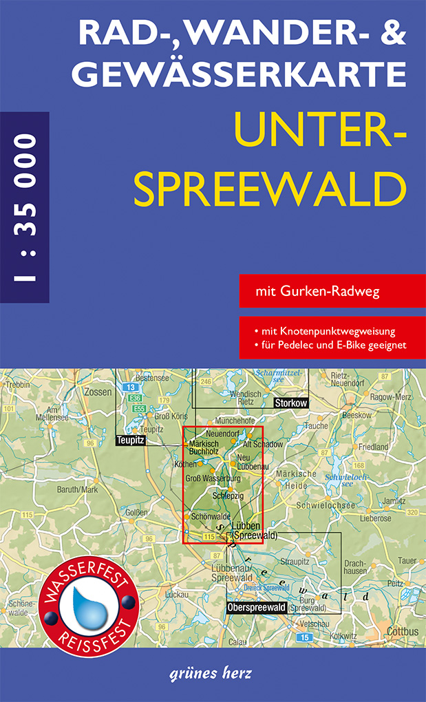 Rad-, Wander- und Gewässerkarte Unterspreewald