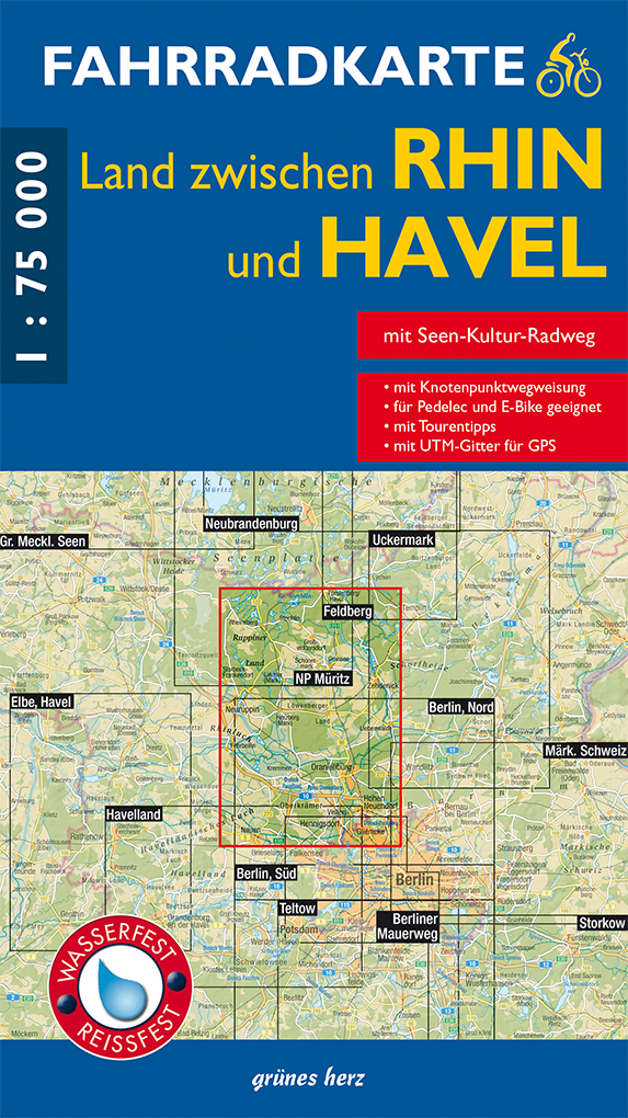 Fahrradkarte Land zwischen Rhin und Havel