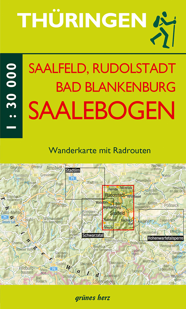 Wanderkarte Saalfeld, Rudolstadt, Bad Blankenburg am Saalebogen