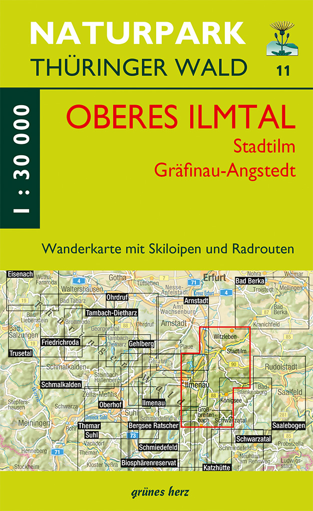 Wanderkarte 11 Oberes Ilmtal, Stadtilm, Gräfinau-Angstedt