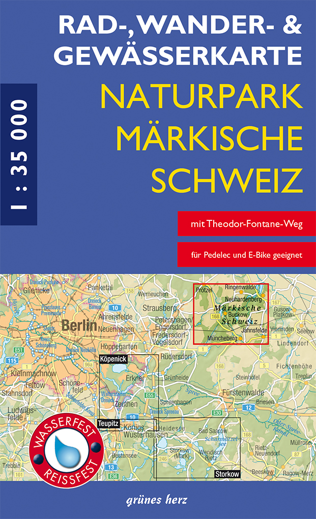 Rad-, Wander- und Gewässerkarte Naturpark Märkische Schweiz