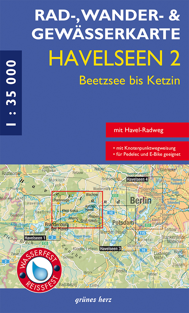 Logo:Rad-, Wander- und Gewässerkarte Havelseen 2: Beetzsee bis Ketzin