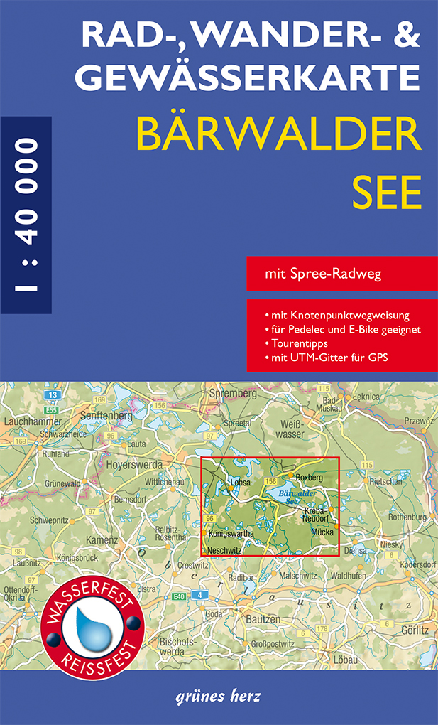 Rad-, Wander- und Gewässerkarte Bärwalder See