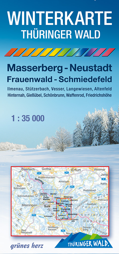 Winterkarte Thüringer Wald - Masserberg, Neustadt, Frauenwald, Schmiedefeld